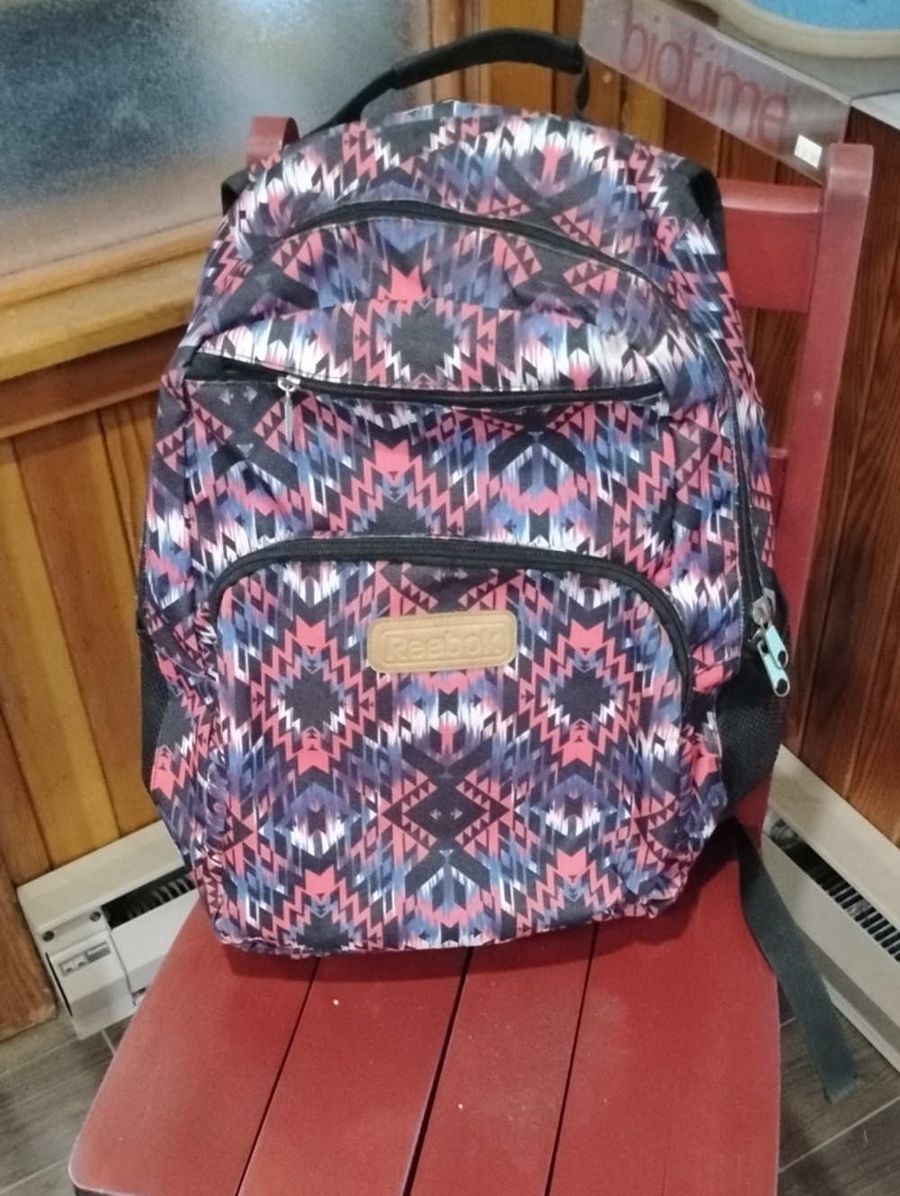 Reebok Geometric Pink & Blue Women's Backpack